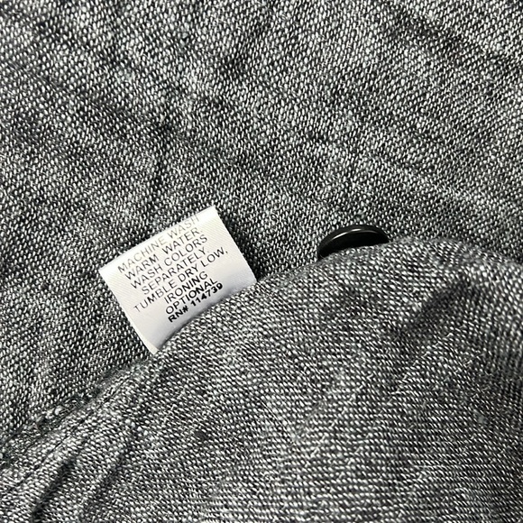 FLAX Sz P (4/6) Dress Gingham Linen Scoop Neck Sleeveless Black/Gray Lagenlook - Picture 10 of 11